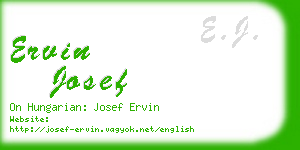 ervin josef business card